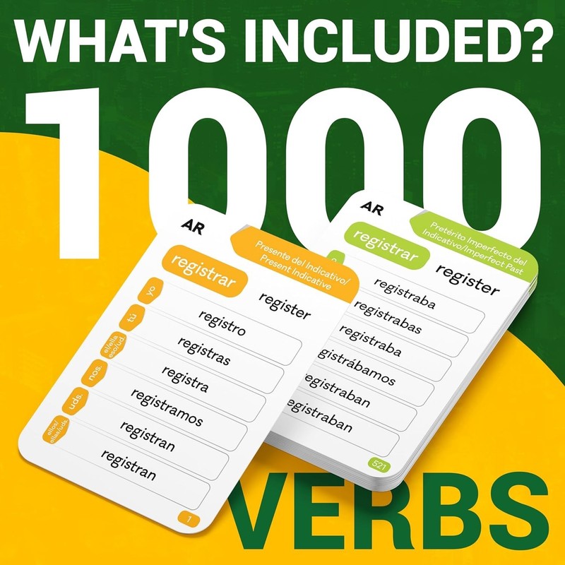 Spanish Verb Conjugation Flash Cards - 1,000 Verbs, 9 Tenses gallery