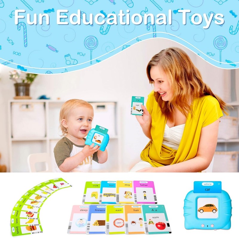 510 Talking Flash Cards for Kids 2-4 - Pocket Speech Therapy Toys for Autism, gallery