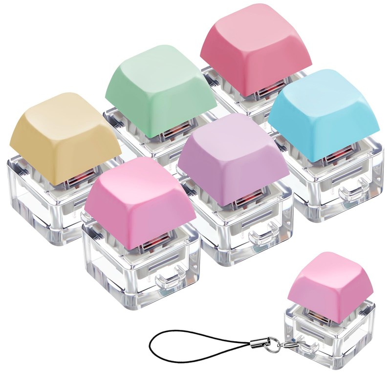 Taiyin 6 Pcs Keyboard Toy Clicker Fidget Nomal Style, Macaron