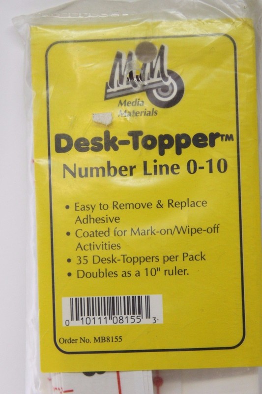 MEDIA MATERIALS Grades 1-3 Desk-Topper Number Line 0-10 (35 pieces) - 10" Ruler gallery