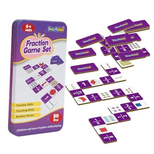 Dominoes Set,Math Games for Kids,Math Manipulatives,Counting Fraction