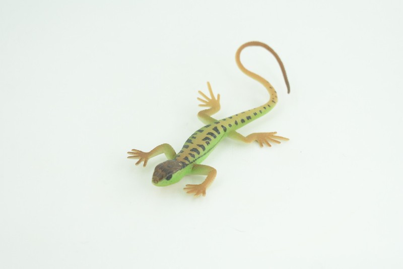 Green Rock Lizard Toy, Realistic Hand Painted Rubber Model 5 Inches CH929 BB204 gallery