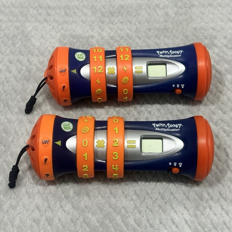 Lot of 2 WORKING LeapFrog Twist & Shout Multiplication Learning Orange Blue