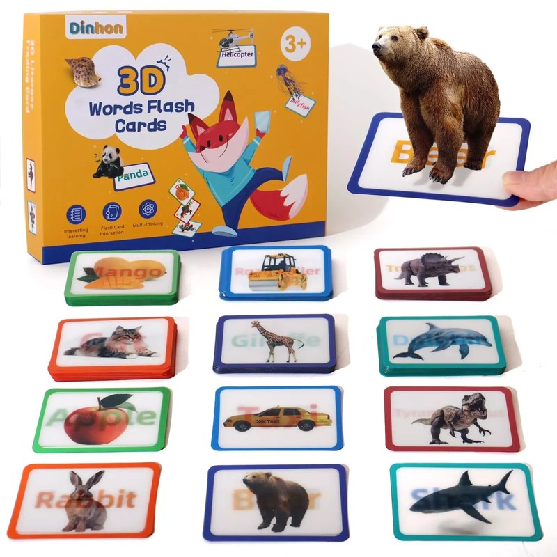 3D Visual Change Cognitive Card My First Flash Cards for Toddlers fun learning