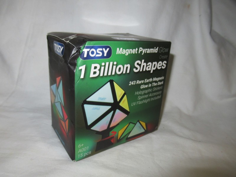 NEW in TOSY Magnet Pyramid Glow Cube Transforms into 1 Billion Shapes 12 Pieces