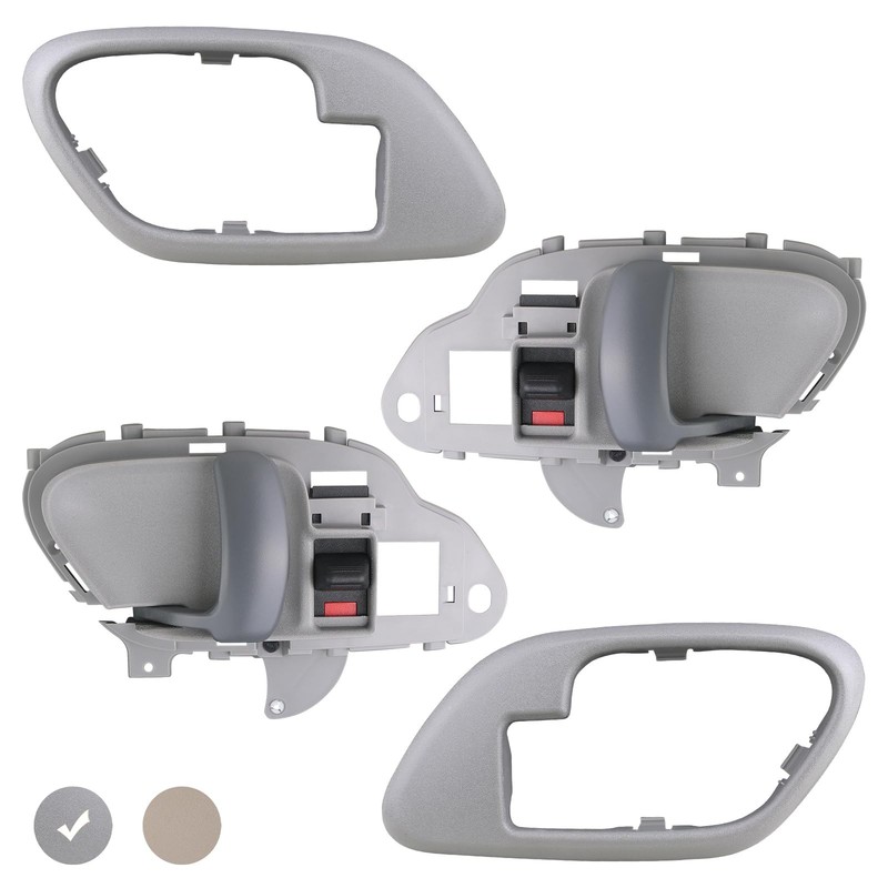APPERFiT Interior Door Handle w/Bezel Kit (Gray) Compatible with Gray