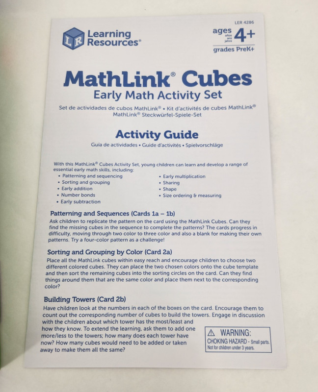 Learning Resources MathLink Cubes 115 pcs STEM Math Set Complete Homeschooling gallery