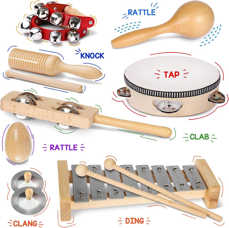 Toddler Musical Instruments International Natural Wooden Music Set for Toddlers gallery