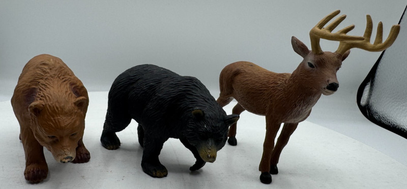 Lot Of 3 Tree House Kids Plastic Forest Animals Black Bear Brown Bear Deer