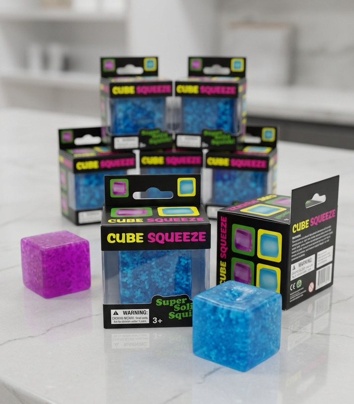 Schylling NeeDoh Nice Cube BLUE Sensory Squeeze Toy with Super Solid Squish