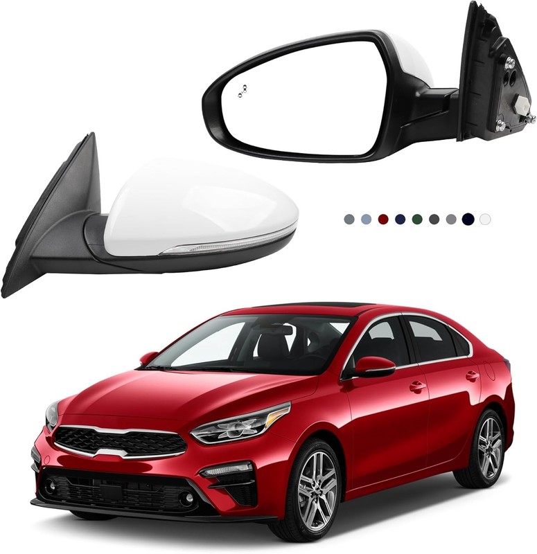 Left Driver Side Mirror DIY Paintable Compatible with 2019-2024 KIA Forte View M