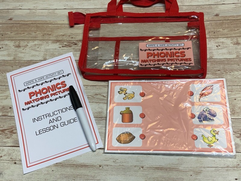 Busy bag - Write & Wipe Activity Set - Phonics Matching Pictures - Learning gallery