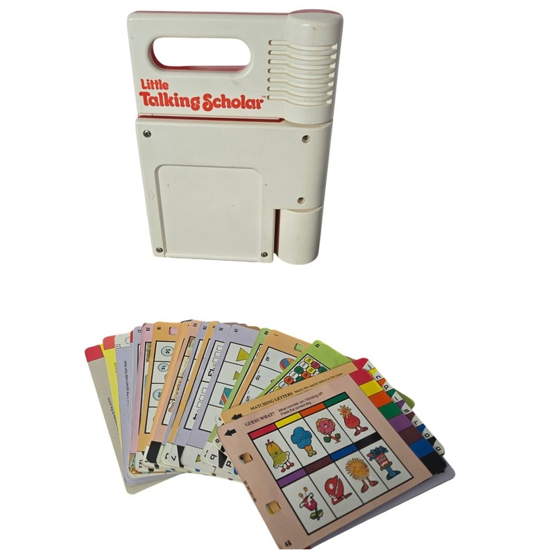 Vintage 1989 VTech Little Talking Scholar Electronic Learning 24 Cards WORKS