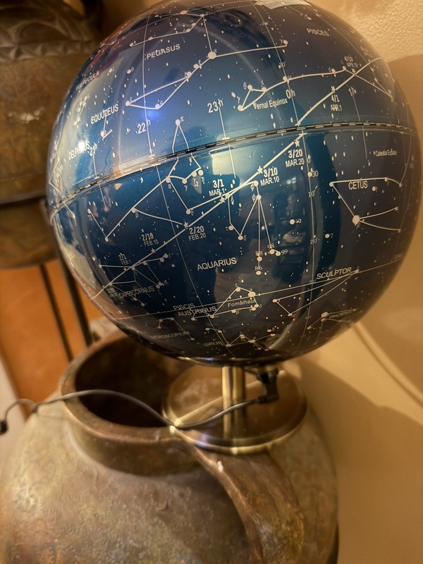 Light Up Celestial Star Map Globe Lamp Rotating Constellation Astronomy Deco EUC gallery