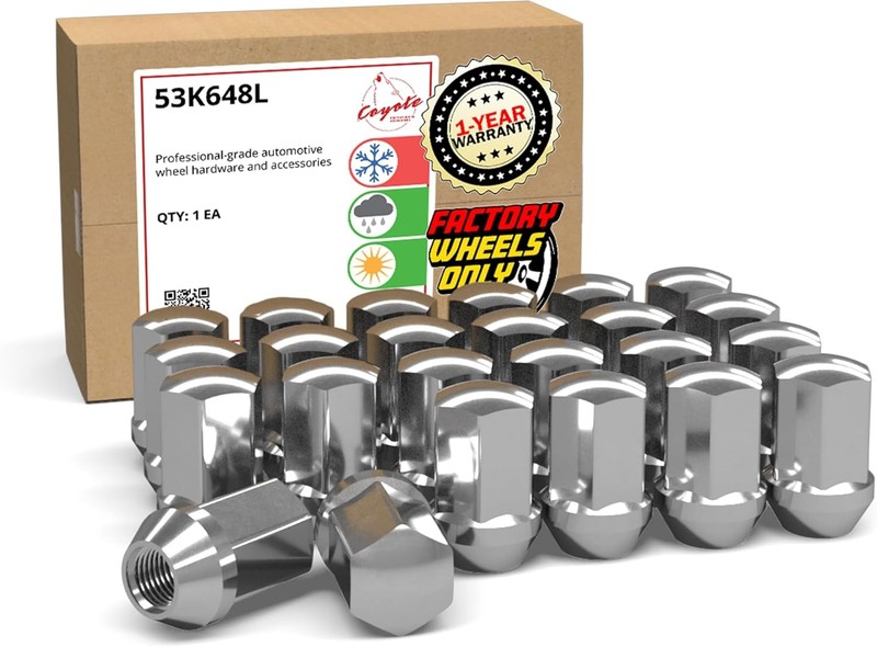 Lug Nuts 24 Pcs M14x1.5 Chrome 1.77″ for GM