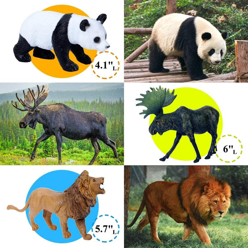 Safari Animal Toys Figures, 12 PCS Realistic Jumbo Wild Jungle Animals Figurines gallery