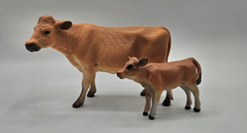 Cow Calf Figure Toy Gift Child Plastic Figura Vaca Becerro Plástico Juguete 277