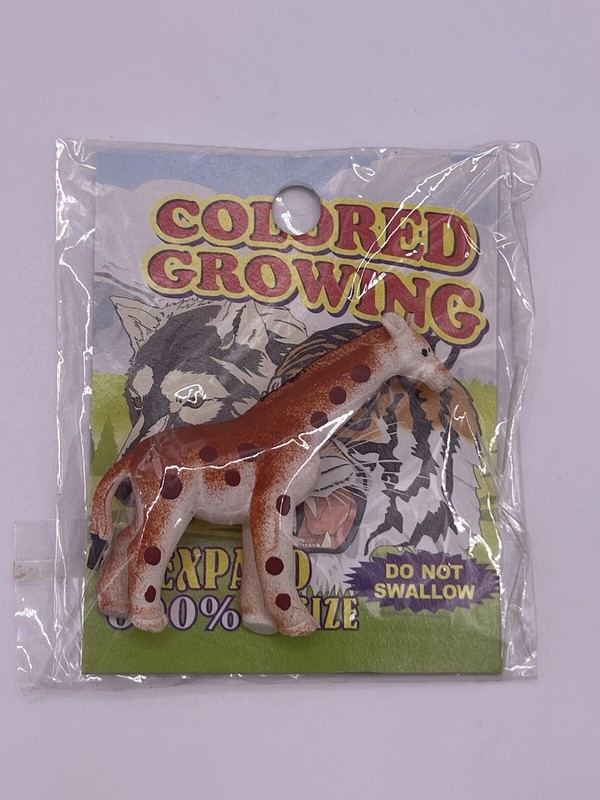 Vintage 2004 Colored Growing Water Toy Giraffe Animal Growth In Package