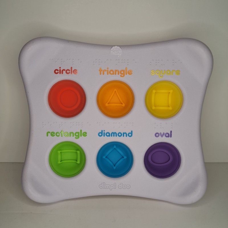 Fat Brain Toy Co Dimpl Duo Sensory Fidget Toy With Braille Colors Shapes Toddler