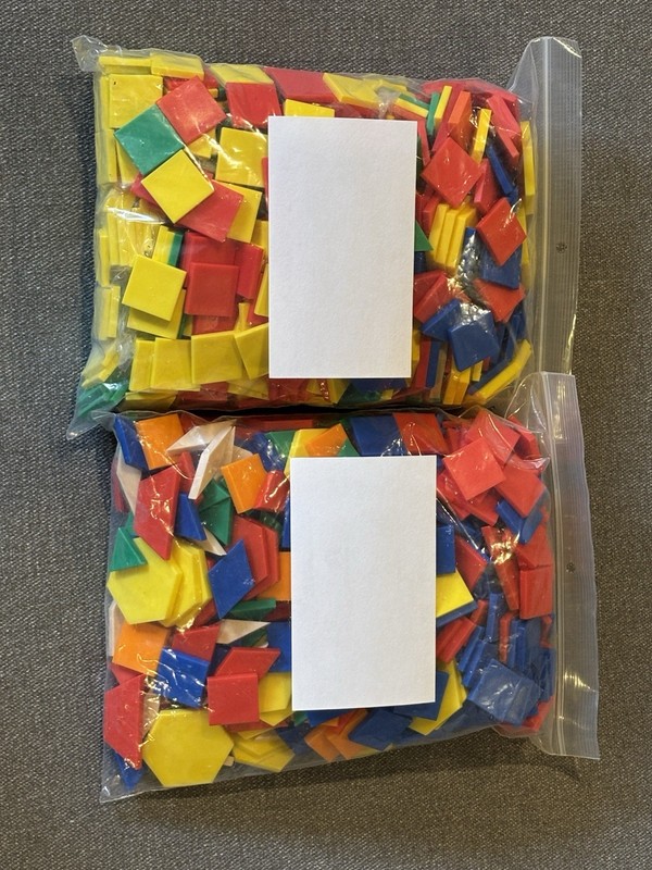 Tangrams Lot (600)+ Multicolored/Durable Plastic Math Learning Center MIXED LOT gallery