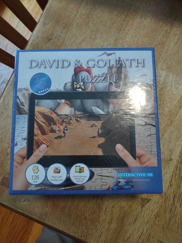 Ceaco Jigsaw Puzzle David And Goliath, Interactive Learning Bible Story New