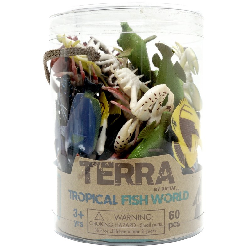 Tropical Fish 60 Pieces in a Tube TERRA 12 Different Types Educational Toy