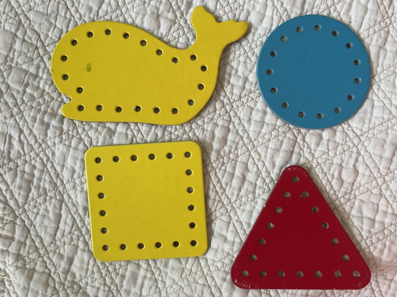 Lacing Lace Up Tracing Cards, Plastic & Foam Beads Shapes Preschool Education gallery