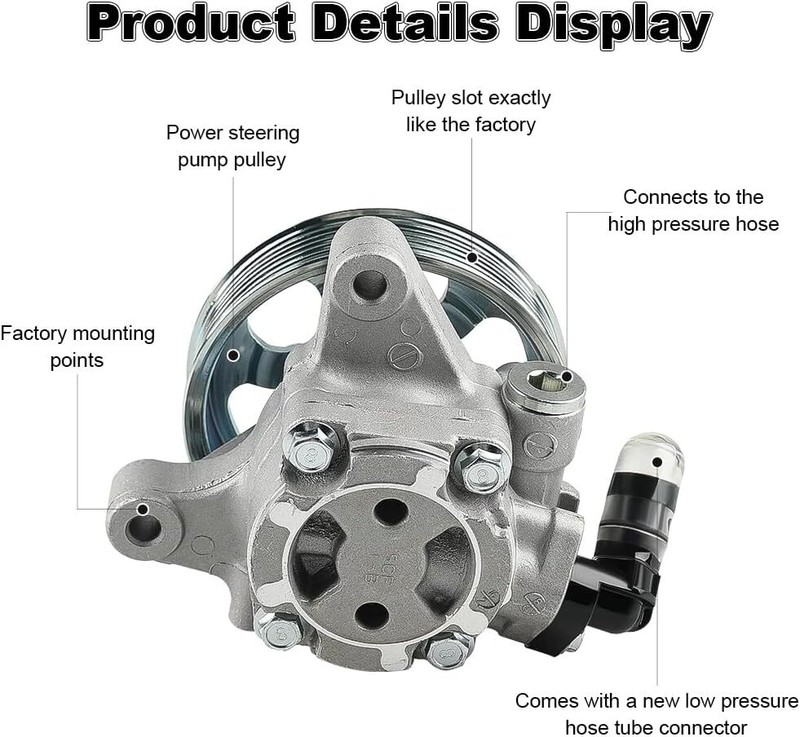 Power Steering Pump with Pulley Compatible with Honda CR-V 2.4L 2002 2005 to gallery