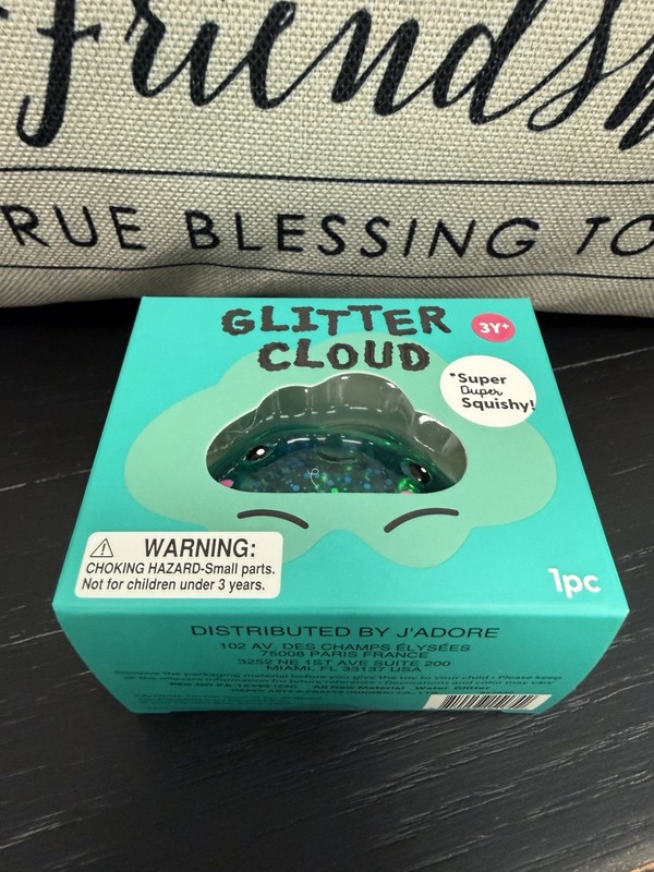 NEW J'Adore Glitter Cloud Super Duper Squishy Tactile Squeeze Toy TEAL gallery