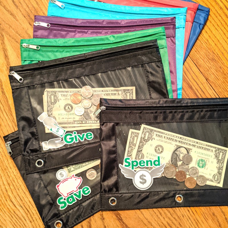 Money Management for Kids finance education envelope pouch save spend give gallery