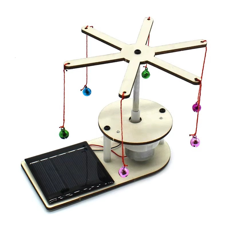 Wooden Solar Energy Conversion Model Kids Science Toy Technology Physics Kit Lea