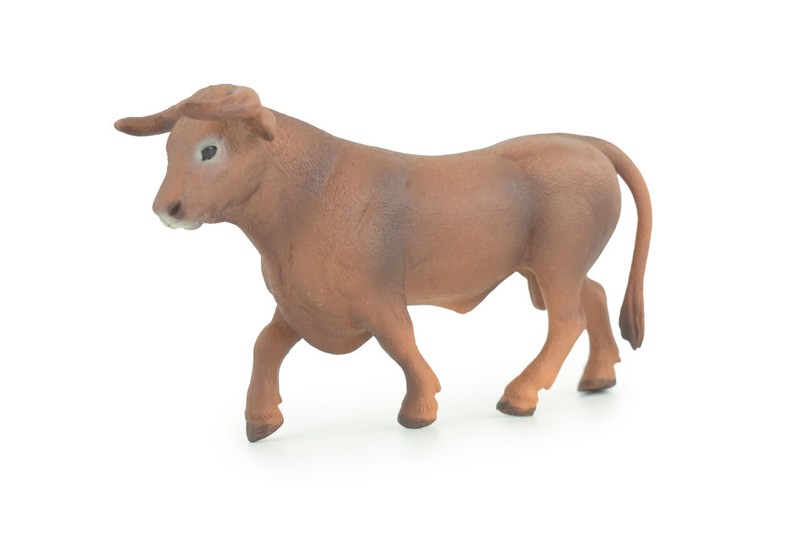 Spanish Fighting Bull Toy, Hand Painted Rubber Cow, 5 1/2 Inches CH936 BB206