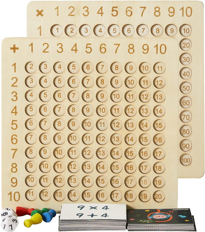 2 in 1 Wooden Montessori Multiplication Addition Board Game Montessori Toy Educa gallery