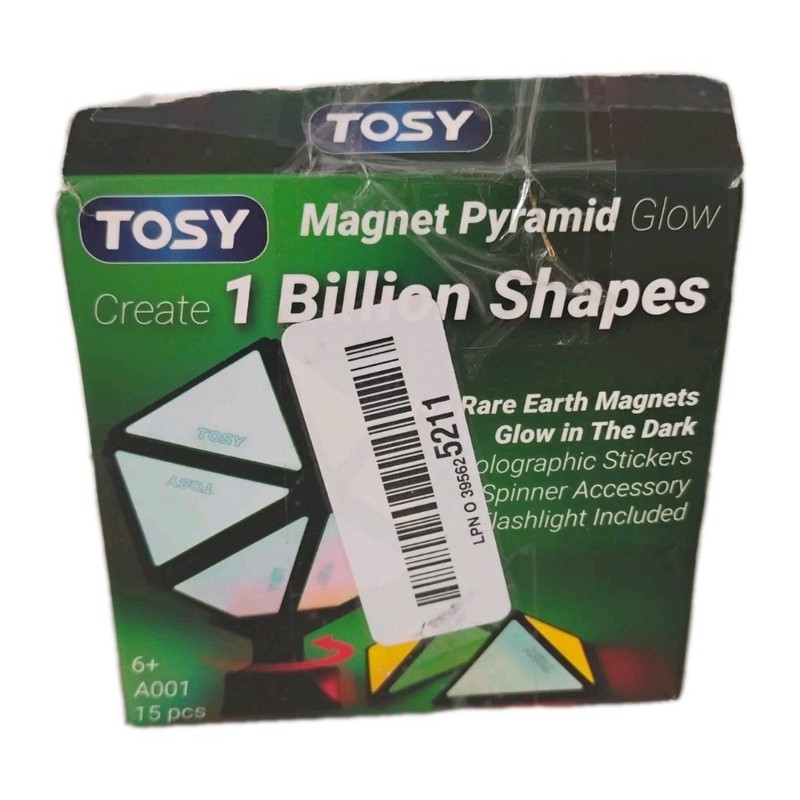 TOSY Magnet Pyramid Glow – 1 Cube Transforms into 1 Billion Shapes OPEN BOX
