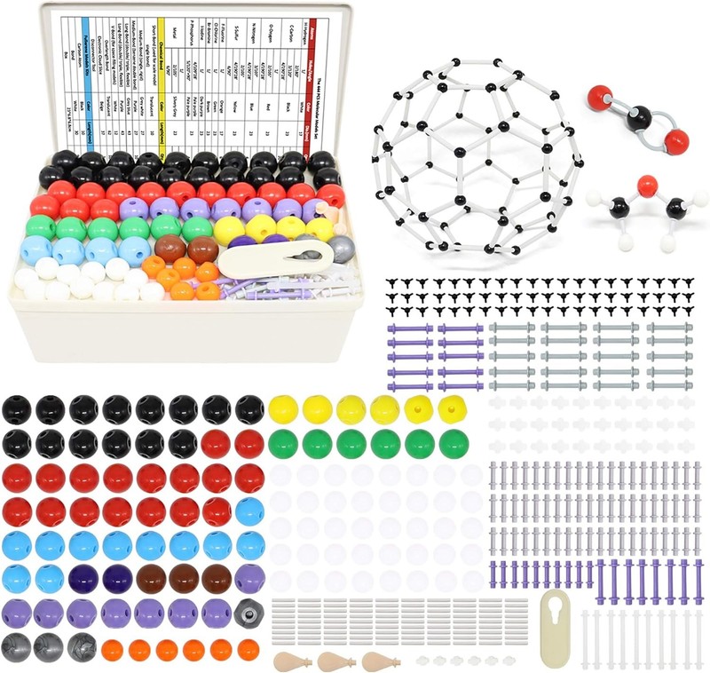 Molecular Model Kit,444PCS Organic Molecular Chemistry Set w/C60,Atoms,Bonds,…
