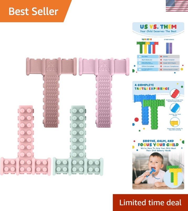 Versatile Chewy Sensory Tools for Autism & ADHD – Silicone, Lightweight, 4 Count