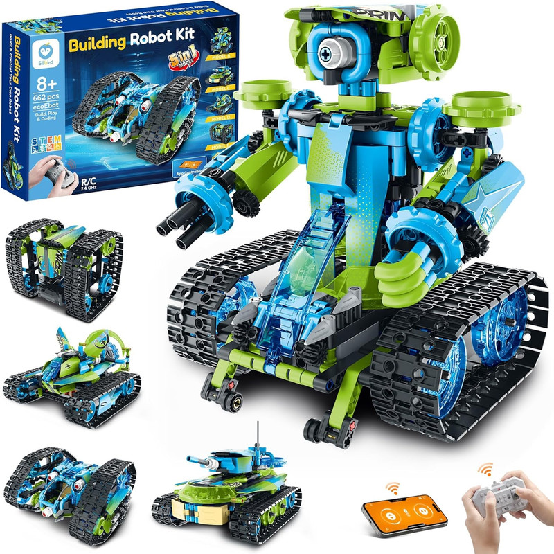 Robot Car Building Kit with Remote Control STEM Gifts for Boys Ages 8-14, Techni