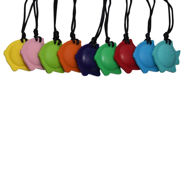 Chubuddy Fish Chewy Pendant With Breakaway Clasp Necklace- Terra-Cotta gallery