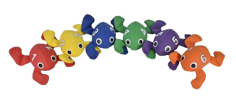 Count N Bags Bean Bag Frogs Numbered 1 Through 6 – Set of 6 – Assorted Colors