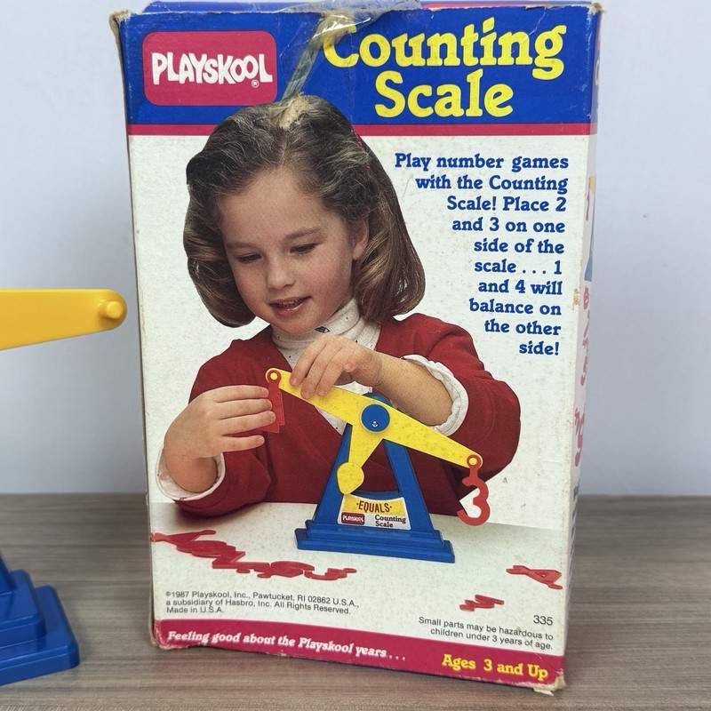 VTG 1987 Playskool Counting Scale Adding & Subtracting Box & 13 Numbers VIDEO! gallery