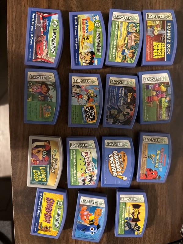Lot of 15 LeapFrog Leapster LeapPad Learning Game Cartridges Batman Scooby Nemo