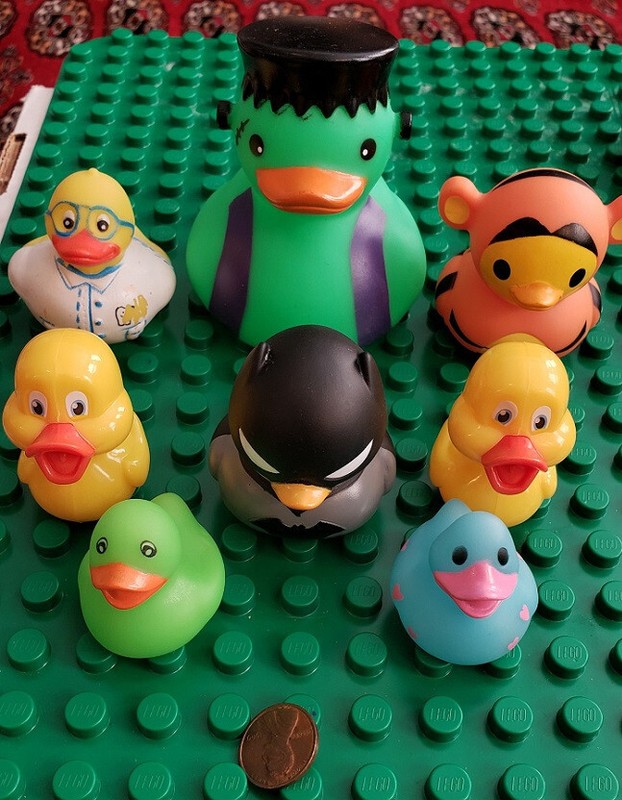 lot #59 -8 bath tub ducks batman frankenstein and others