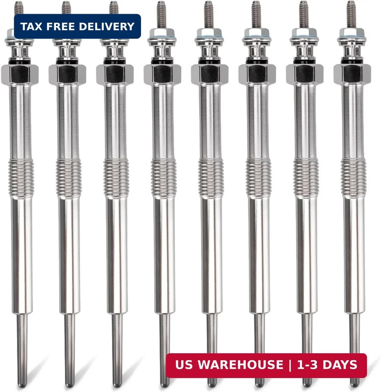8pcs Glow Plugs 9G 12639701 for 6.6 Duramax Chevy GMC Silverado Sierra 2006-2016
