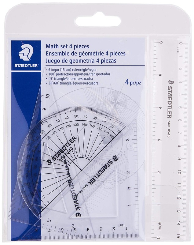 Staedtler Math Set – 4 Pc Geometry Kit For Students – Office Product