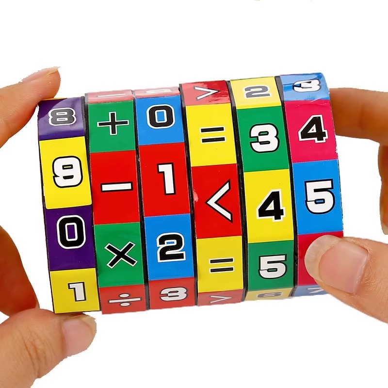 Kids Math Learning Cube Cylinder Educational Arithmetic Puzzle Counting Toy