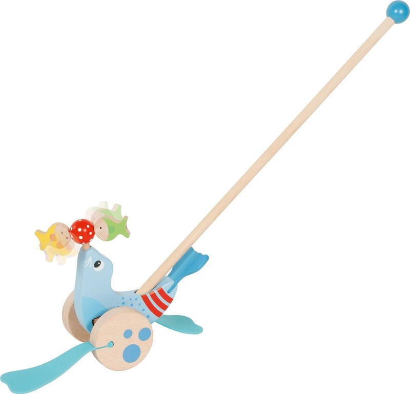 Goki 54898 Seal, animal to push Baby Dolls, Multicoloured