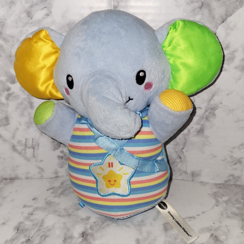 W/Video – VTech Soothing Lullabies Blue Elephant Musical Light Up Bedtime Plush