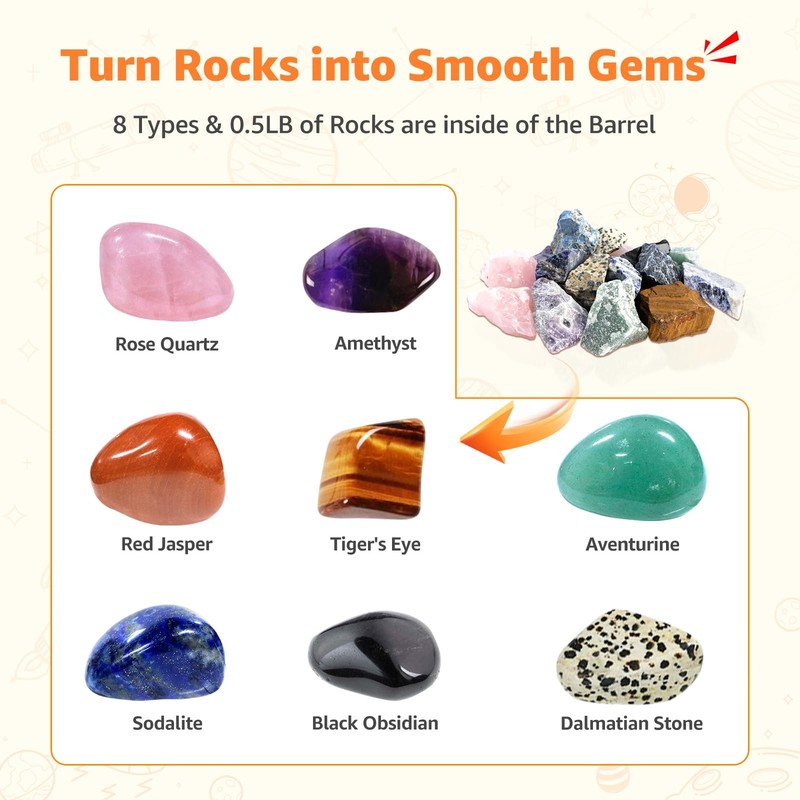 Koolstone C5 Starter Rock Tumbler Kit - Durable Leak-Proof Rock Polisher - gallery