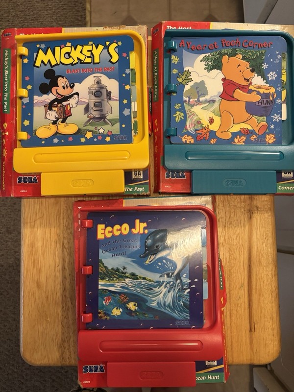 Sega Pico Storyware Lot of 3 Winnie the Pooh Mickey Mouse Ecco Jr Age 3-7 Disney