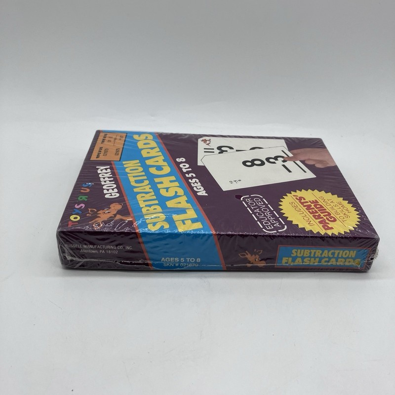 Vintage TOYS R US Geoffrey Subtraction Box Set of 58 Flash Cards Home School gallery